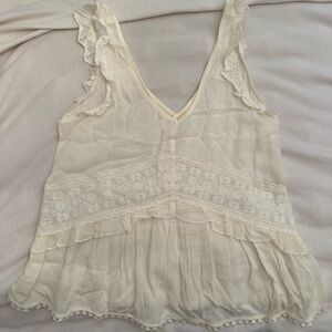 aeropostale white flowy tank top